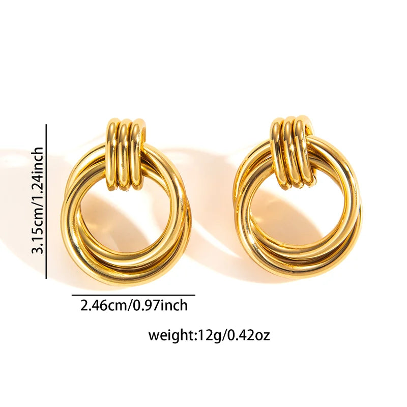 316L Stainless Steel Hoop Earrings for Men Women | Geometric Drop Earrings