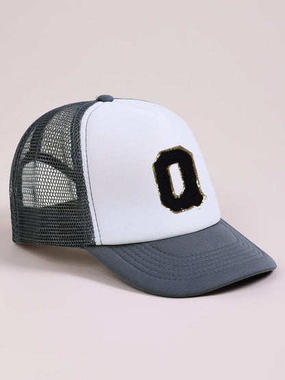 1pc Gray Hat With 26-Letter Pattern | Kids Baseball Cap for Boys and Girls