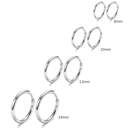 4 Pairs Stainless Steel Tiny Hoop Earrings | Simple Silver and Gold Circle Earrings