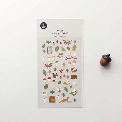 Suatelier Little Forest Animals Sticker Set | Cute Paper Stickers for Scrapbooking and Journaling