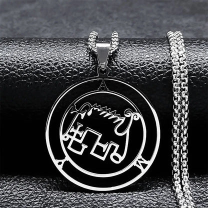 Astaroth Sigil Goetia Stainless Steel Necklace | Solomon Demon Seal Pendant Jewelry