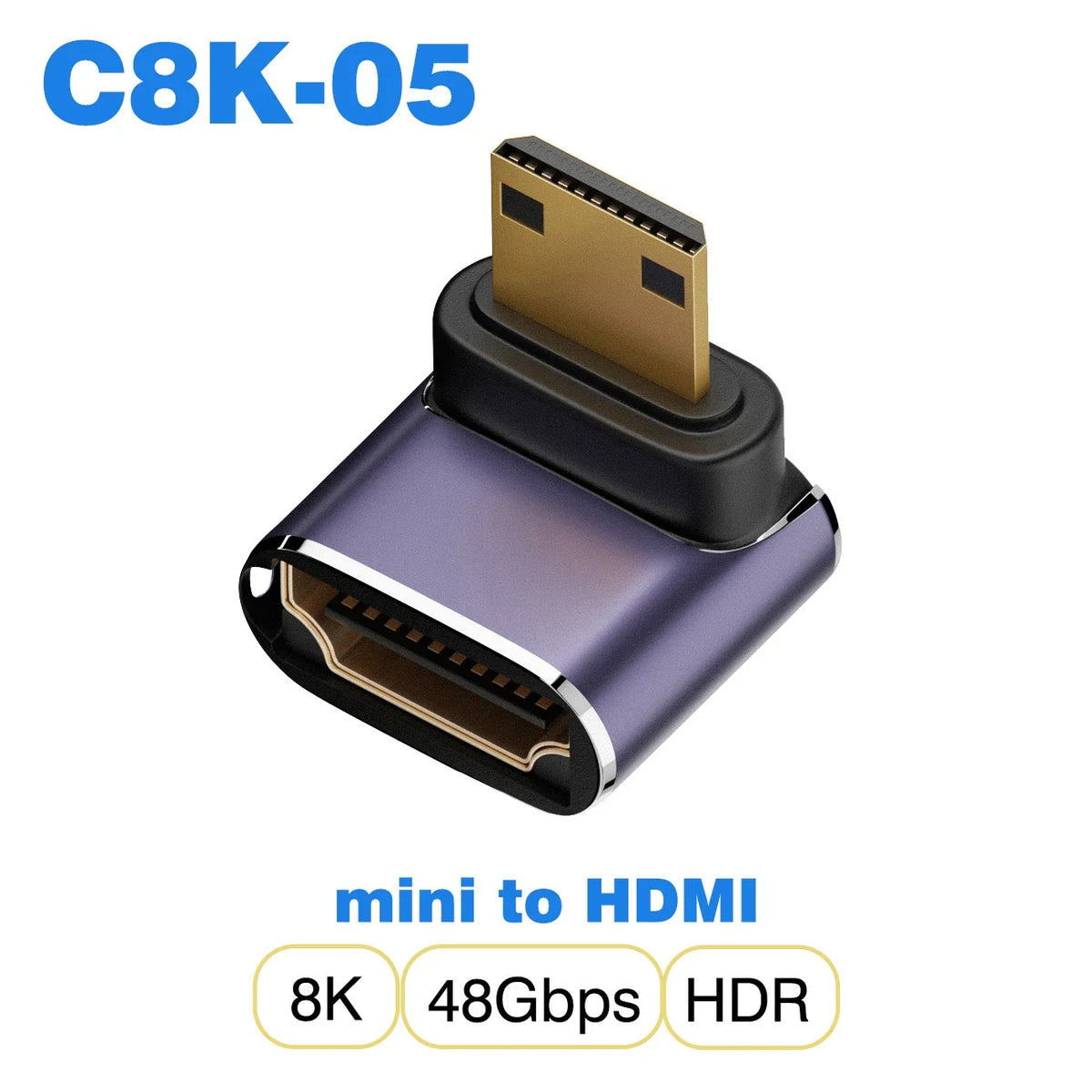 HDMI-Compatible Adapter | Mini and Micro HDMI to HDMI 2.1 Converter 48Gbps 8K60Hz 4K120Hz