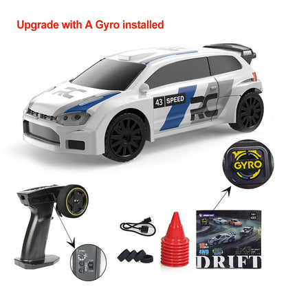 Upgraded Gyro 1/43 RC Drifting Car Racing RTR 4WD High Speed Radio Control Model 2.4G Drift Race Vehicle Mini Gifts