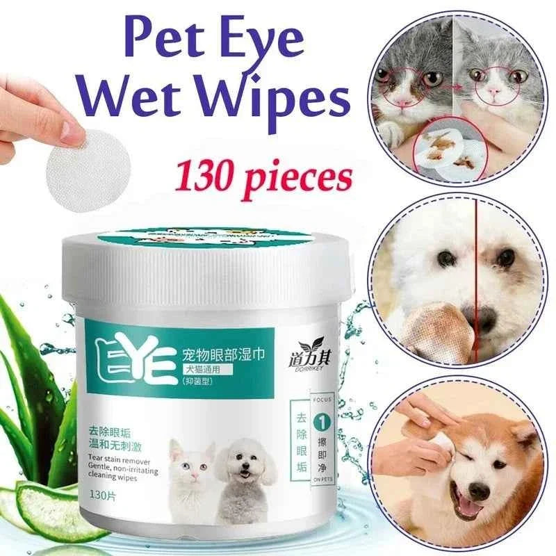 Gentle Pet Eye Wipes for Tear Stains 130 Pcs