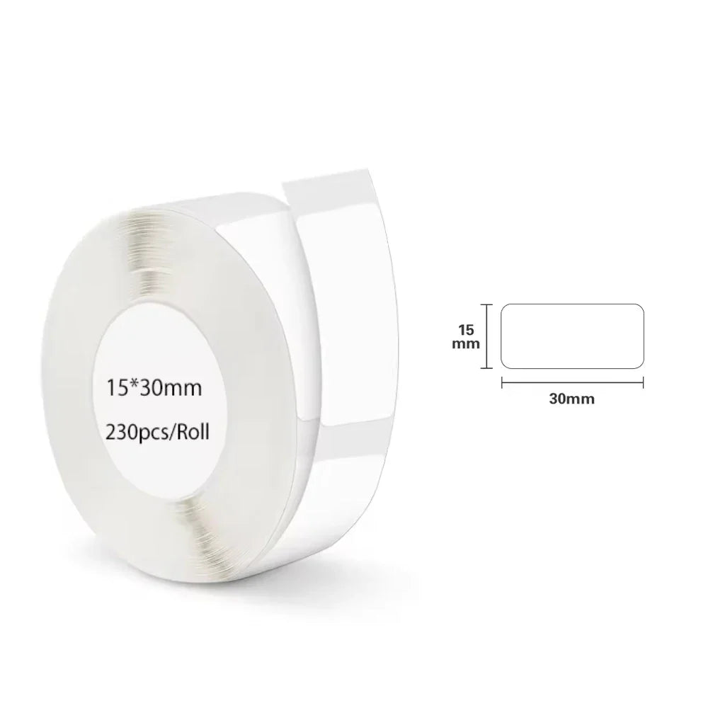 White Gap Label Paper for Phomemo D30 Q30 | Waterproof Thermal Sticker Roll