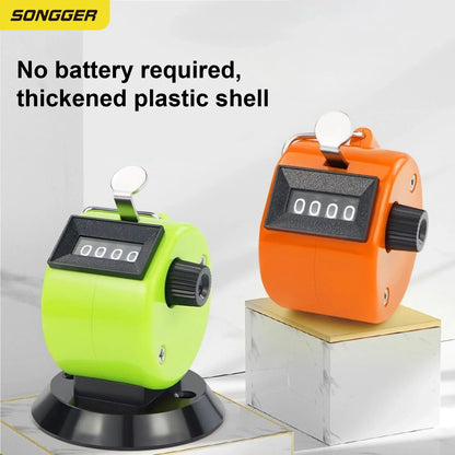 Manual Counter Mechanical Tally Handheld Rotary Clicker Counter | Resettable People Counting Tool