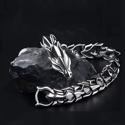 Men's Viking Dragon Bangle Bracelet | Vintage Punk Hiphop Chain Jewelry
