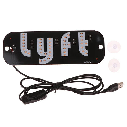 LED Taxi Signal Light for Lyft Logo | USB Cab Panel Indicator with Suction Cups