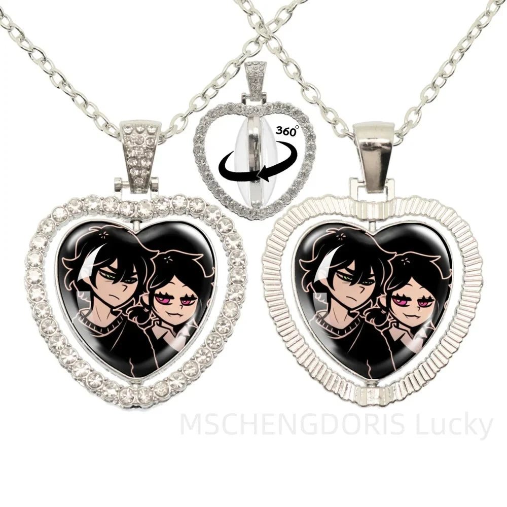The Coffin Of Andy And Leyley Cosplay Necklace | Double Sided Glass Cabochon Heart Pendant