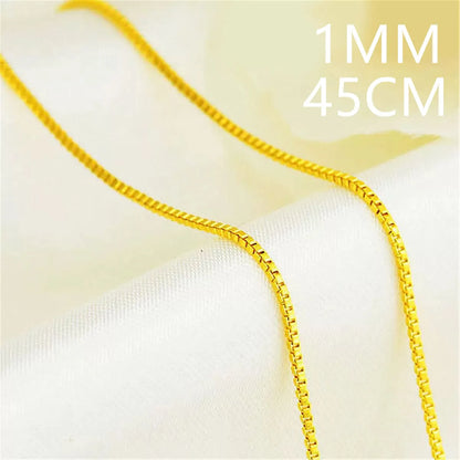 Andara 925 Sterling Silver Gold-Plated Box Chain Necklace | Fashion Basic Choker for Women