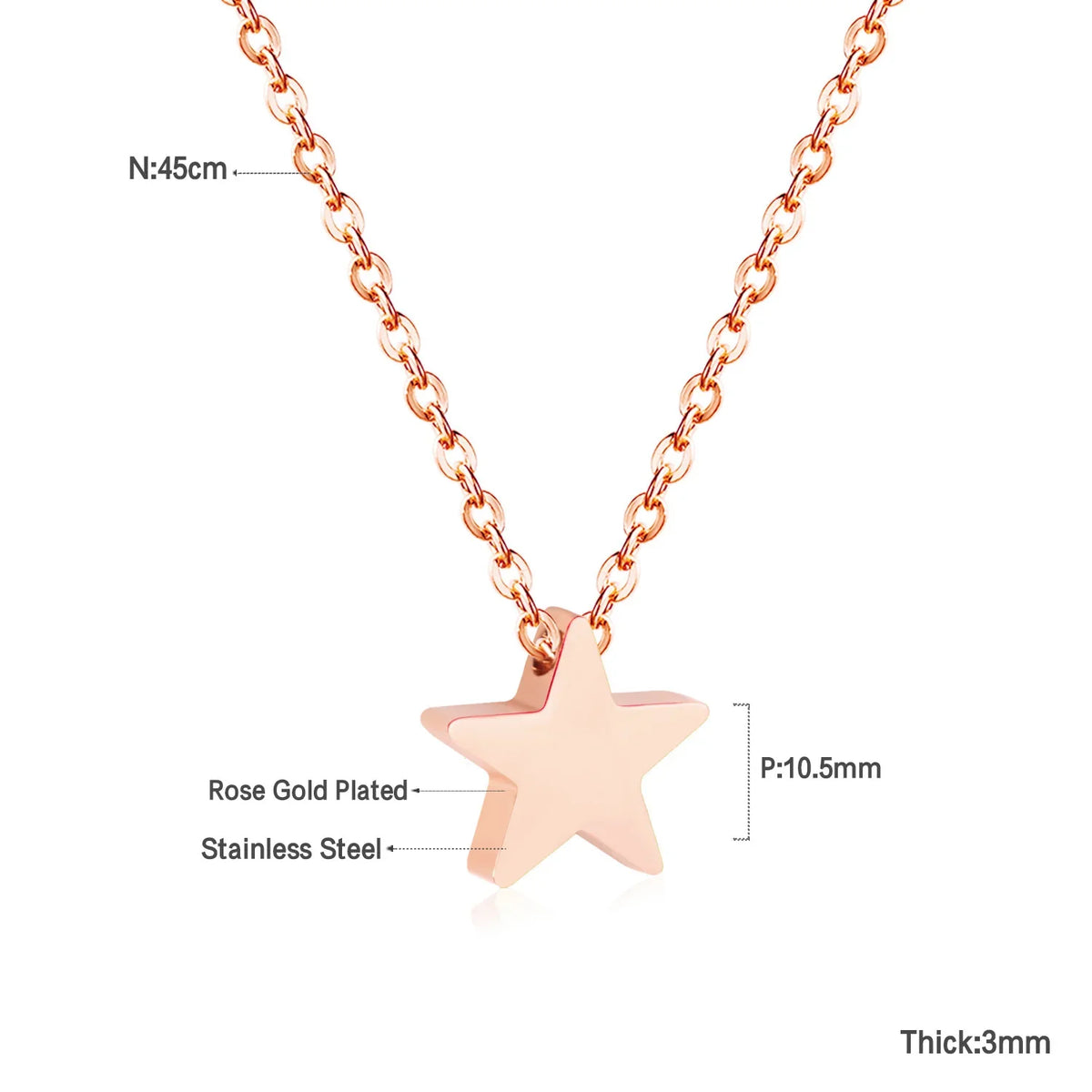 Star Pendant Necklace | Classic Tiny Star Choker for Women and Girls