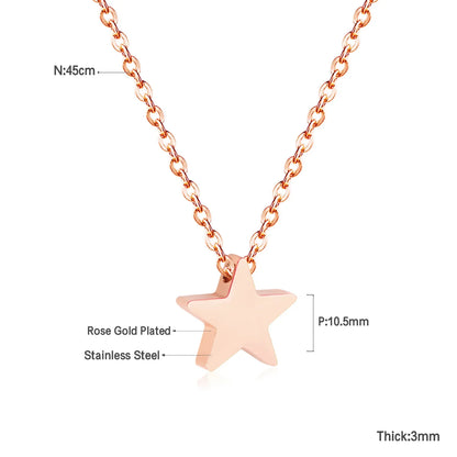 Star Pendant Necklace | Classic Tiny Star Choker for Women and Girls
