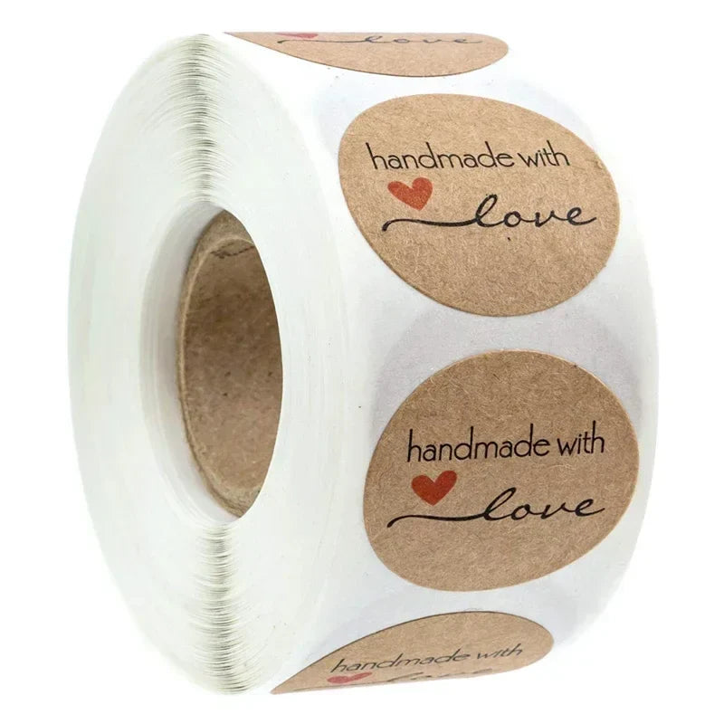 500pcs Handmade With Love Stickers | Baking Label Wedding Party Decoration Envelope Seal