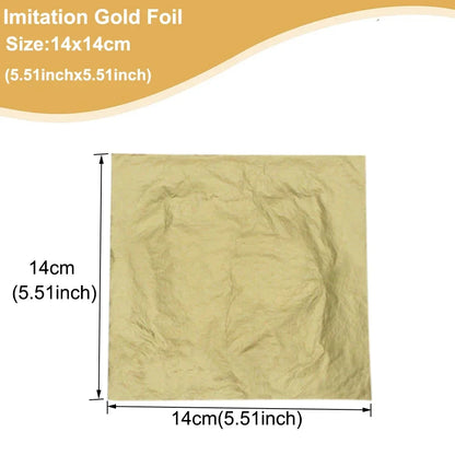 Imitation Gold Leaf Sheets for Crafts | 100pcs Metallic Foil Paper