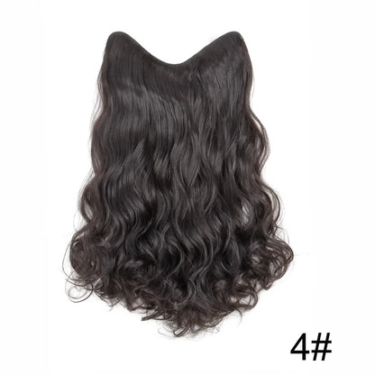 20Inch Synthetic Wavy Curly Clip in Hair Extensions | Heat Resistant Black Blonde Hairpiece for Women