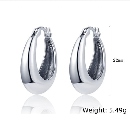 LiHong Real 925 Sterling Silver U Shape Hoop Earrings | Vintage Fine Jewelry for Women