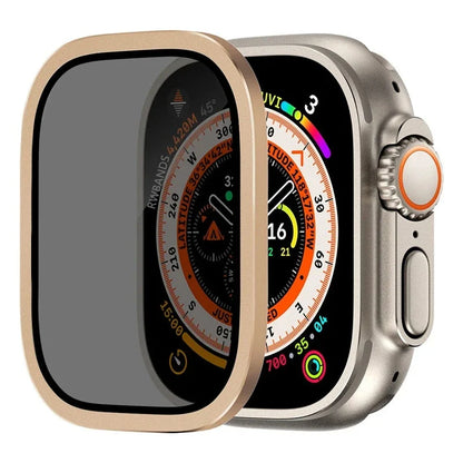 Aluminium Alloy Case+Tempered Glass for Apple Watch Ultra 2 49mm Anti-Scratch Screen Protector for iWatch Ultra 49mm Cover Film