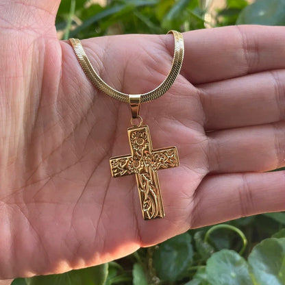 Stainless Steel Jesus Cross Necklace | Christian Pendant Jewelry for Men and Women