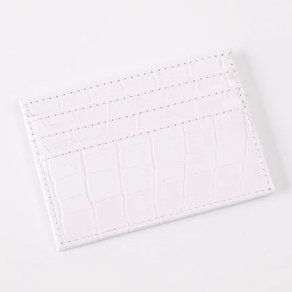 Crocodile Candy Color PU Leather Slim Credit Card Holder | Compact Wallet for Women and Men