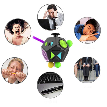 6/12 Sides Rainbow Fidget Cube | Decompression Sensory Toy for Anxiety and ADHD