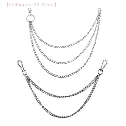 MAX-22 Punk Hip-Hop Metal Belt Chain | 2/3 Layer Long Waist Chain for Jeans