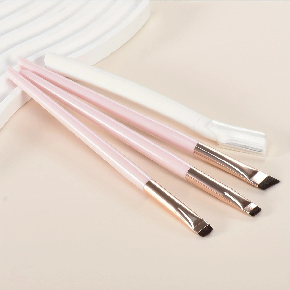 Ultra-Thin Eyebrow Brush Set | 3-Piece Angled Precision Makeup Brushes
