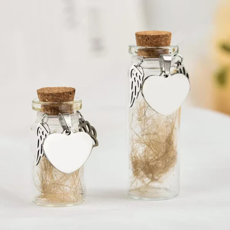 Pet Memorial Bottle for Pet Hair | Dog Cat Fur Keepsake with 3 Silver Accessories