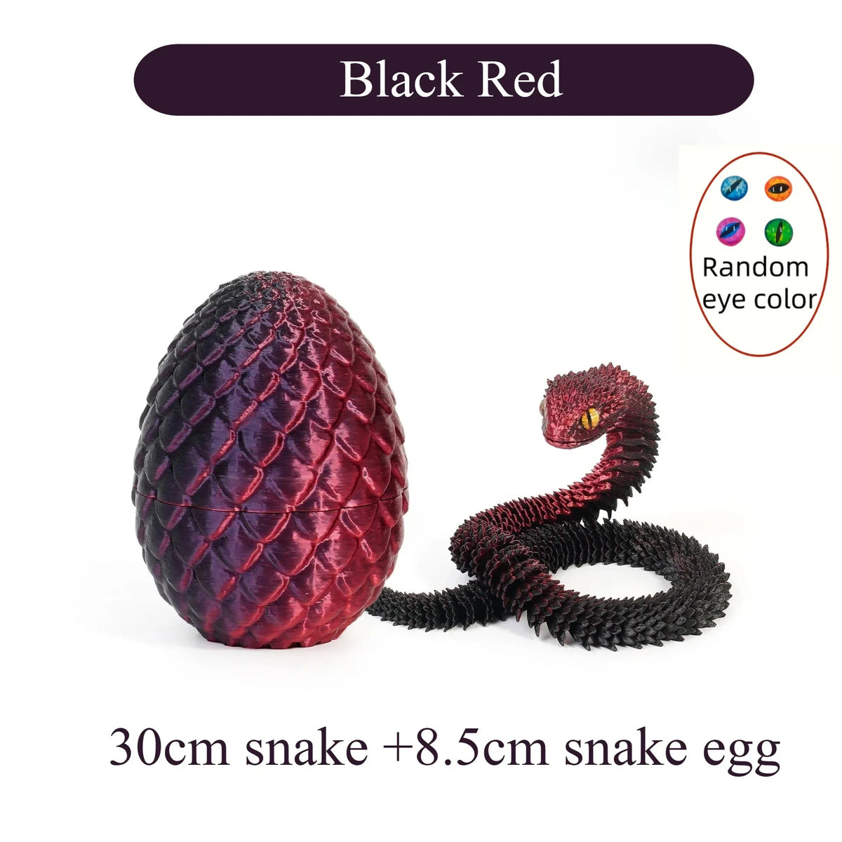 3D Printed Snake with Egg | Articulated Desktop Animal Decoration