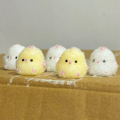 2pcs Miniature Slow Rebound Relief Squeeze Toys | Sticky TPR Mini Chick Stress Relief Fidget Toy