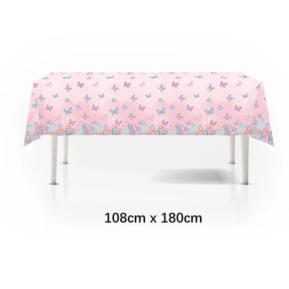 Butterfly Fairy Birthday Party Tableware Set – Pink Disposable Plates, Cups, Napkins & Tablecloth | Girls Party Decorations & Supplies
