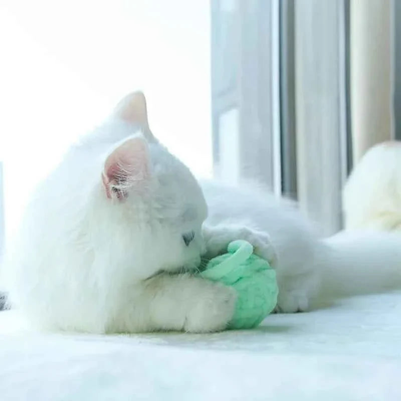 Colorful Yarn Ball Cat Toys with Bell