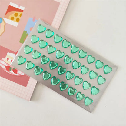 3D Crystal Heart Stickers | Sparkly Craft Decor for Scrapbooks and Journals