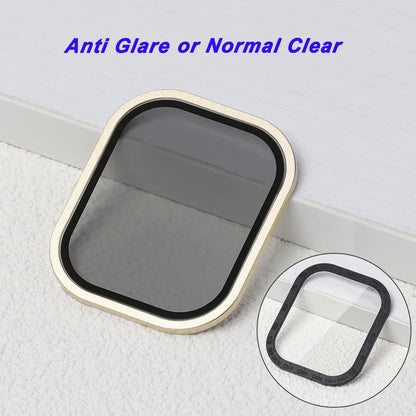Tempered Glass For Apple Watch band ultra 49mm Screen Protector Anti-Scratch Glare HD Full Film Metal Bumper iWatch Ultra 49mm