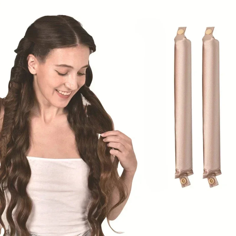 Satin Heatless Curling Rod Headband | No Heat Hair Curlers for Overnight Soft Curls