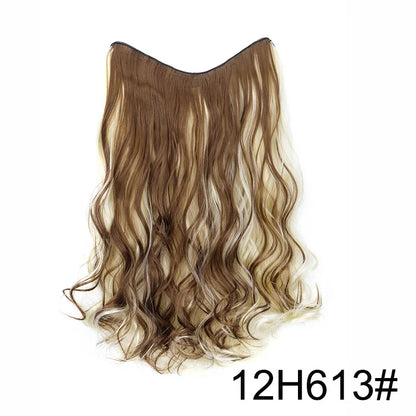 20Inch Synthetic Wavy Curly Clip in Hair Extensions | Heat Resistant Black Blonde Hairpiece for Women