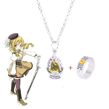 Madoka Magica Soul Gem Pendant Necklace | Anime Jewelry Set
