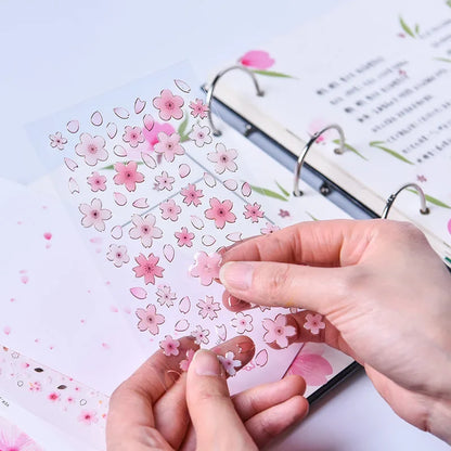 Korean Cherry Blossom Petal Stickers | Sakura Scrapbook and Stationery Set