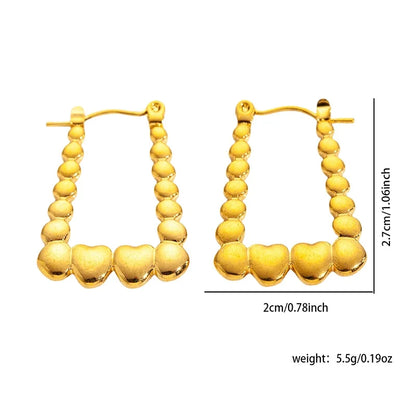 ANENJERY 316L Stainless Steel Hollow Square Texture Drop Earrings | Hypoallergenic Geometric Jewelry for Women