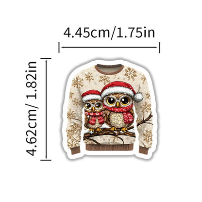 50 Christmas Sweater Shaped Stickers | Cute Funny Wintertime Vinyl Decals