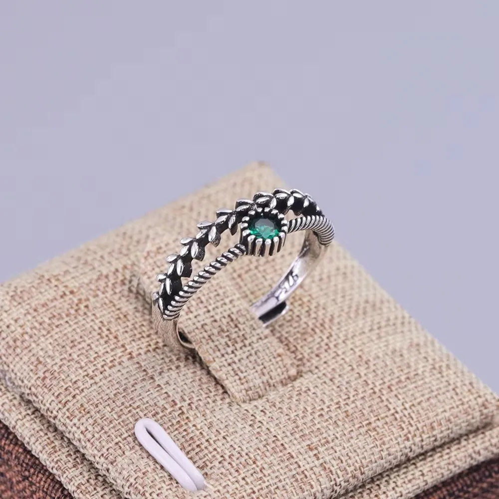 VENTFILLE 925 Sterling Silver Flower Lace Ring | Korean Fashion Adjustable CZ Ring