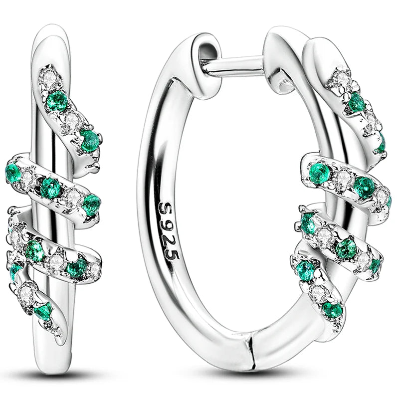 Colorful 925 Sterling Silver Hoop Earrings for Women | Classic Circle Earrings