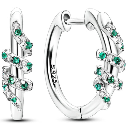 Colorful 925 Sterling Silver Hoop Earrings for Women | Classic Circle Earrings