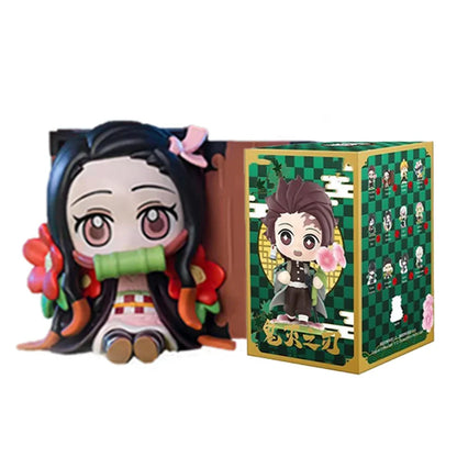 Demon Slayer Tanjiro Kamado Nezuko anime cartoon figure blind box creative personalized statue model ornament surprise gift box