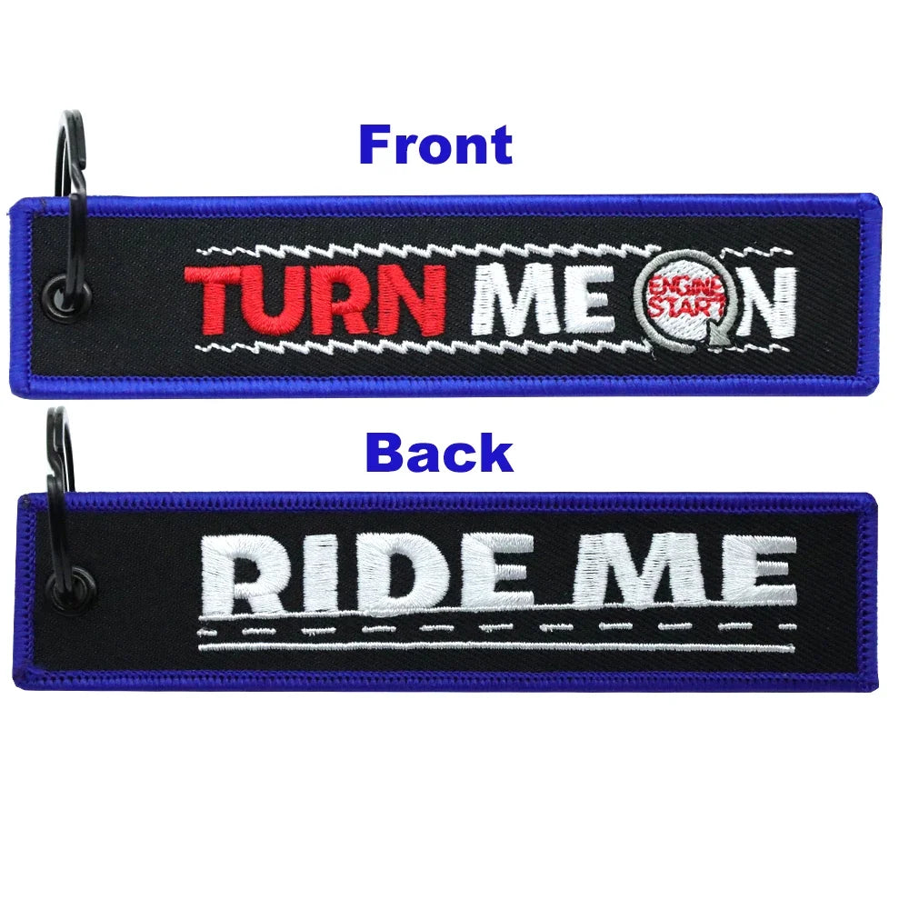 Motorcycle Keychain Double Sided Embroidery | Fashion Key Ring Gift