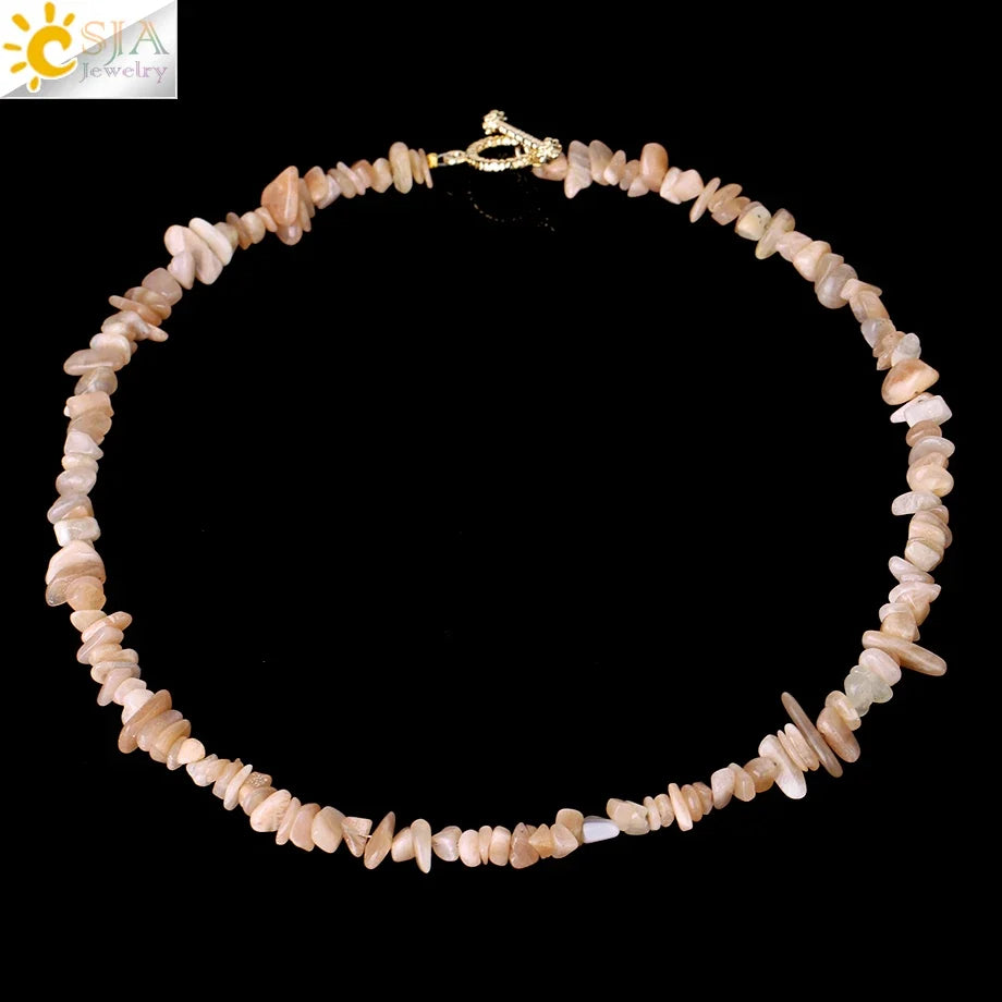 Natural Chip Stone Choker Necklace | Bohemia Crystal Bead Jewelry