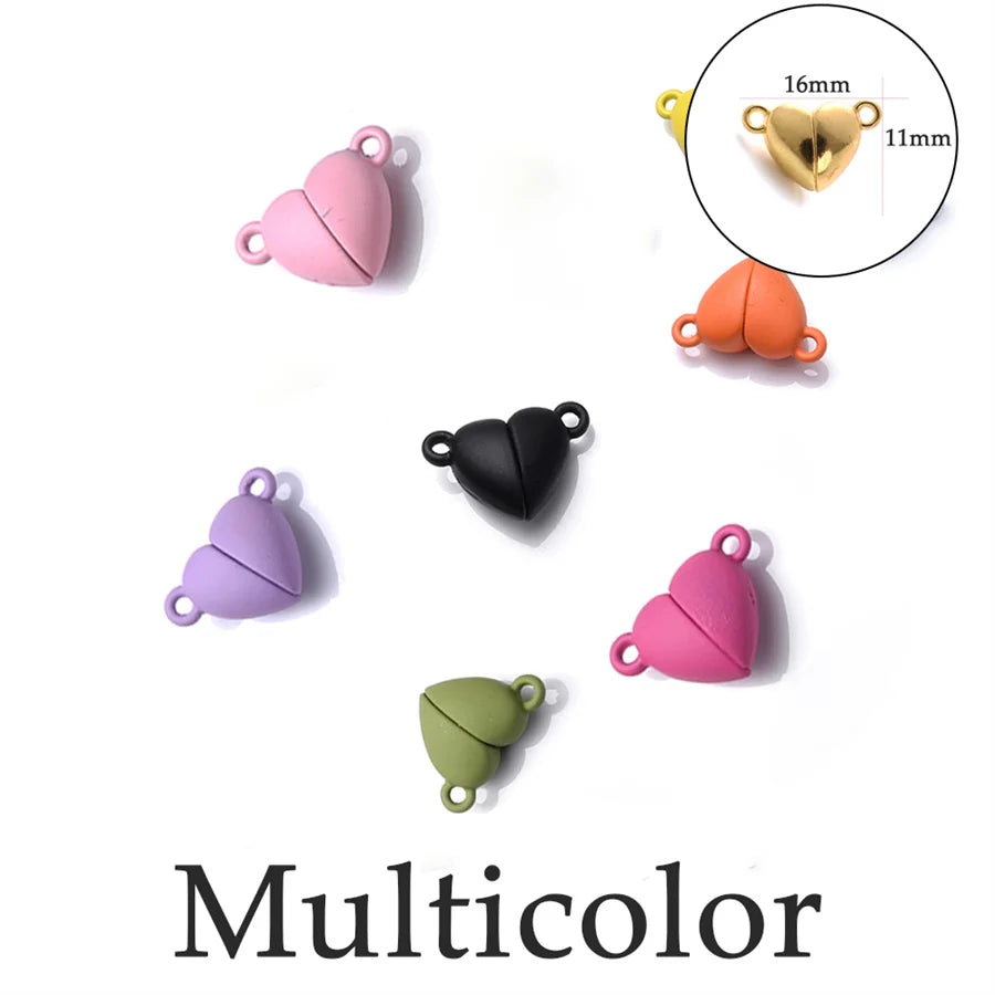 Heart Round Magnetic Clasps Set | DIY Jewelry Connector Charms