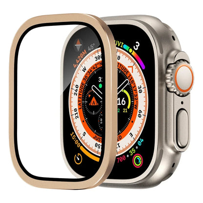 Tempered Glass For Apple Watch band ultra 49mm Screen Protector Anti-Scratch Glare HD Full Film Metal Bumper iWatch Ultra 49mm