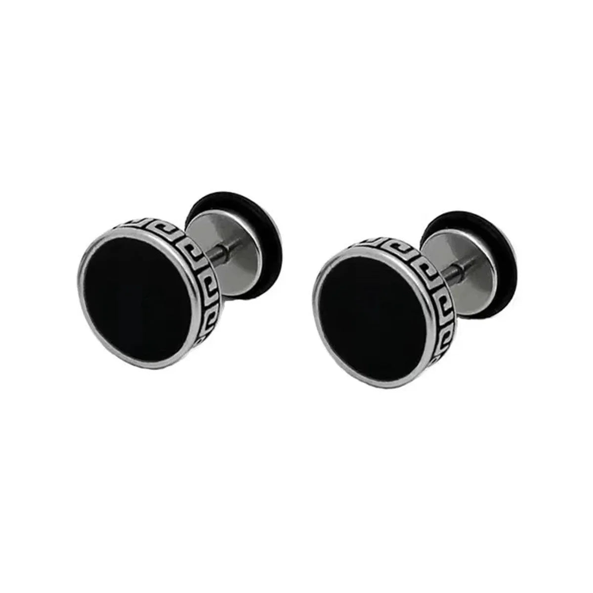 2pcs 316L Stainless Steel Vintage Flat Back Stud Earrings | Unisex Screw Back Cartilage and Tragus Piercing Jewelry