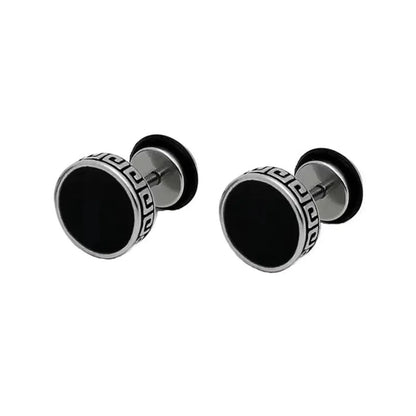 2pcs 316L Stainless Steel Vintage Flat Back Stud Earrings | Unisex Screw Back Cartilage and Tragus Piercing Jewelry