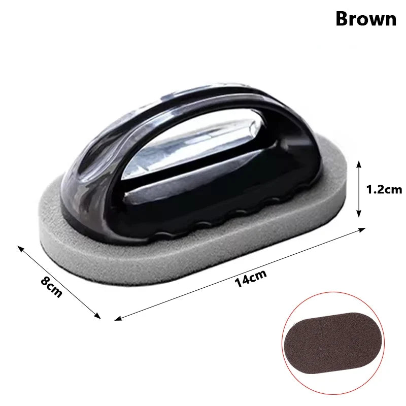 Magic Emery Sponge Brush Wipe Eraser Cleaner Kitchen Bath Rust Strong Decontamination Cleaning Tools With Handle Household Tools